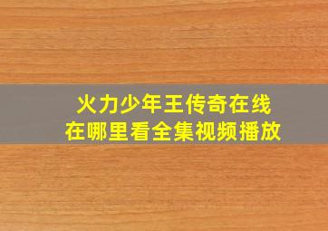 火力少年王传奇在线在哪里看全集视频播放