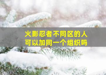 火影忍者不同区的人可以加同一个组织吗