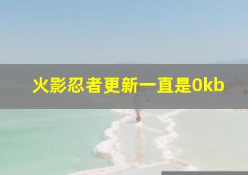 火影忍者更新一直是0kb