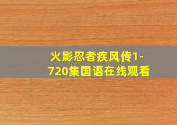 火影忍者疾风传1-720集国语在线观看