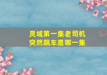 灵域第一集老司机突然飙车是哪一集