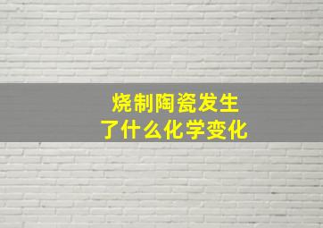 烧制陶瓷发生了什么化学变化