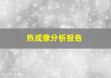 热成像分析报告