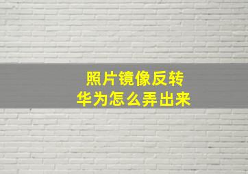 照片镜像反转华为怎么弄出来