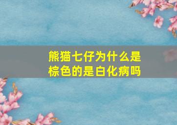 熊猫七仔为什么是棕色的是白化病吗