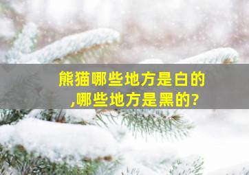 熊猫哪些地方是白的,哪些地方是黑的?