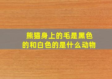 熊猫身上的毛是黑色的和白色的是什么动物