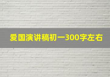 爱国演讲稿初一300字左右