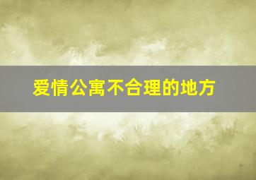 爱情公寓不合理的地方