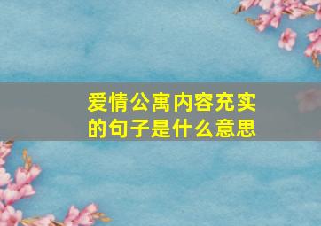 爱情公寓内容充实的句子是什么意思