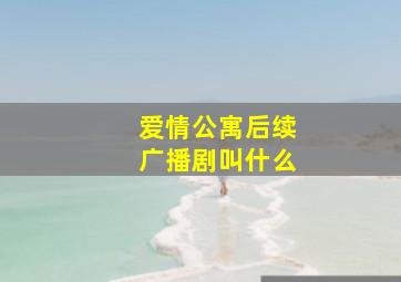 爱情公寓后续广播剧叫什么