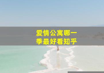 爱情公寓哪一季最好看知乎