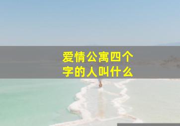 爱情公寓四个字的人叫什么