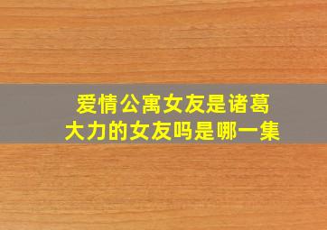 爱情公寓女友是诸葛大力的女友吗是哪一集