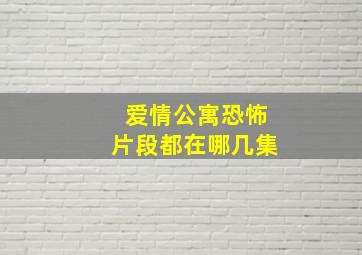 爱情公寓恐怖片段都在哪几集