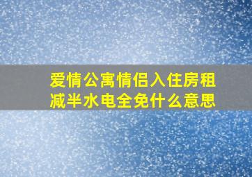 爱情公寓情侣入住房租减半水电全免什么意思