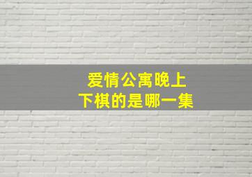 爱情公寓晚上下棋的是哪一集