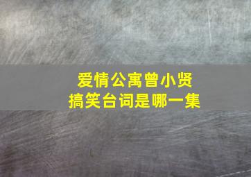 爱情公寓曾小贤搞笑台词是哪一集