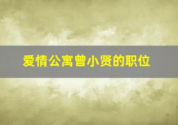 爱情公寓曾小贤的职位