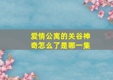 爱情公寓的关谷神奇怎么了是哪一集