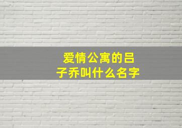 爱情公寓的吕子乔叫什么名字