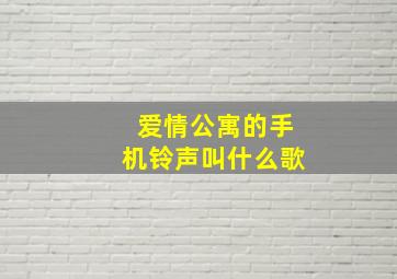 爱情公寓的手机铃声叫什么歌