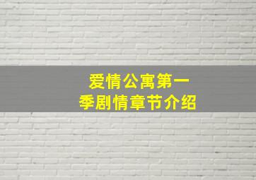 爱情公寓第一季剧情章节介绍