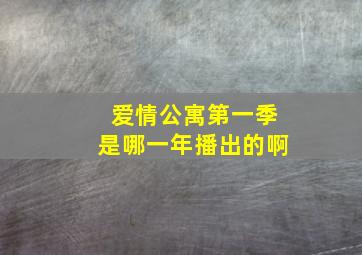 爱情公寓第一季是哪一年播出的啊