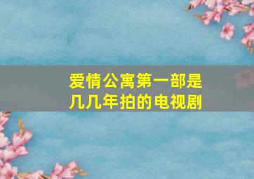 爱情公寓第一部是几几年拍的电视剧