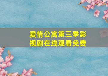 爱情公寓第三季影视剧在线观看免费