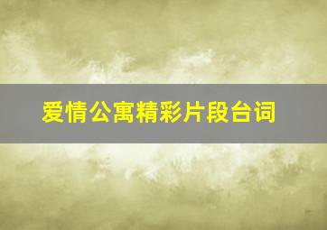 爱情公寓精彩片段台词