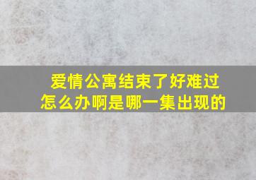 爱情公寓结束了好难过怎么办啊是哪一集出现的