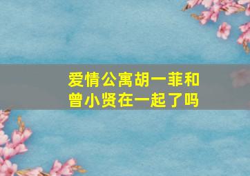 爱情公寓胡一菲和曾小贤在一起了吗