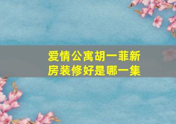 爱情公寓胡一菲新房装修好是哪一集