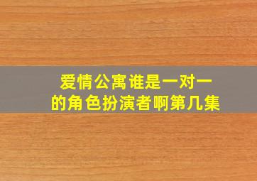 爱情公寓谁是一对一的角色扮演者啊第几集