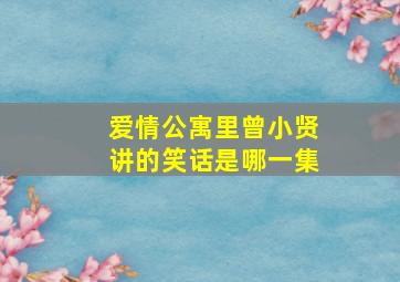 爱情公寓里曾小贤讲的笑话是哪一集