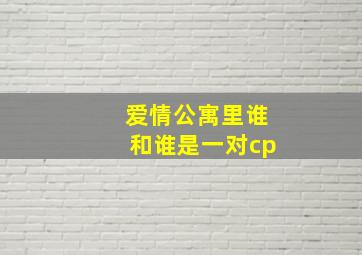 爱情公寓里谁和谁是一对cp