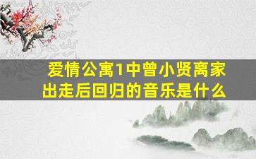 爱情公寓1中曾小贤离家出走后回归的音乐是什么