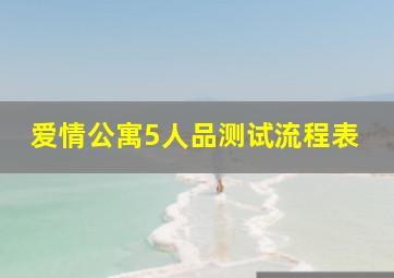 爱情公寓5人品测试流程表