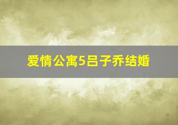 爱情公寓5吕子乔结婚