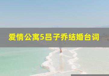 爱情公寓5吕子乔结婚台词