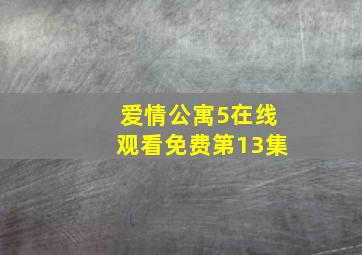 爱情公寓5在线观看免费第13集