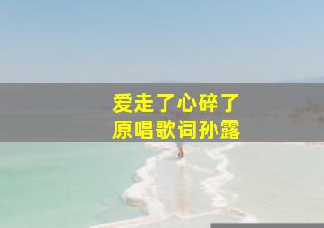 爱走了心碎了原唱歌词孙露