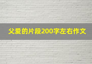 父爱的片段200字左右作文