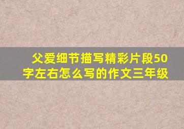 父爱细节描写精彩片段50字左右怎么写的作文三年级