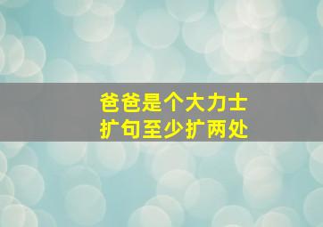 爸爸是个大力士扩句至少扩两处