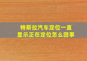 特斯拉汽车定位一直显示正在定位怎么回事