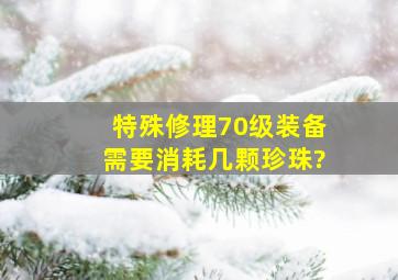 特殊修理70级装备需要消耗几颗珍珠?