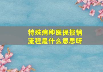 特殊病种医保报销流程是什么意思呀