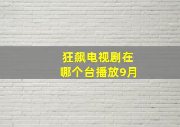 狂飙电视剧在哪个台播放9月